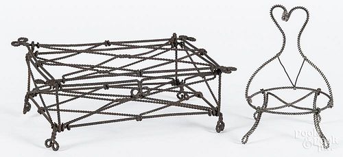 Wire dresser box and wire watch holder, together with two iron bolt latches