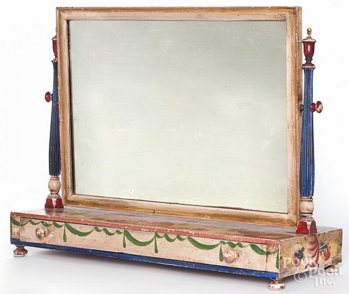 Peter Hunt painted shaving mirror, 21 3/4'' h., 18 1/4'' w.
