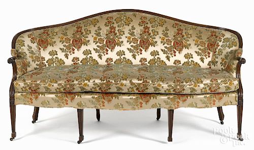 George III mahogany sofa, late 18th c., 40 1/2'' h., 77 1/2'' w.