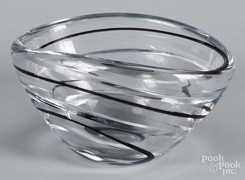 Kosta art glass bowl, 6'' h., 10 1/2'' dia.