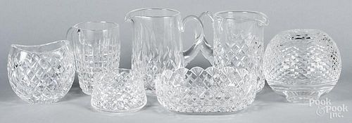 Seven pieces of Waterford glass, tallest - 6 1/2''.