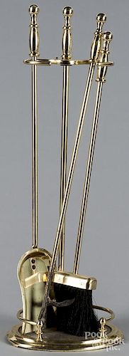 Set of brass fire tools, 20th c., 27 1/2'' h.