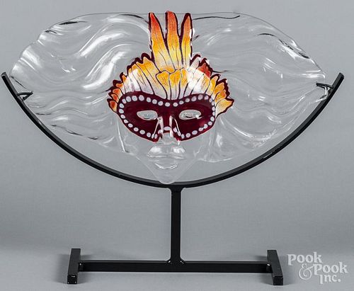 Art glass mask, 8 1/2'' x 16''.
