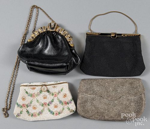 Four vintage purses.