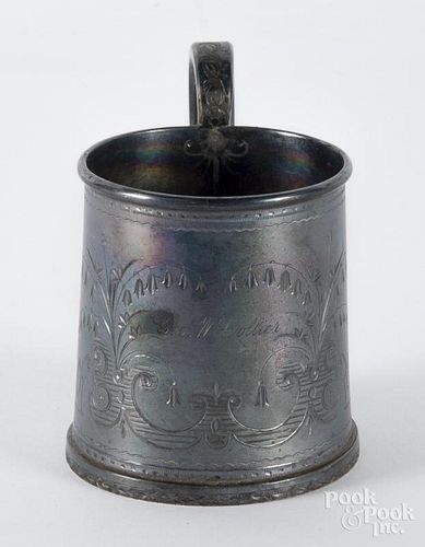 Philadelphia coin silver cup, 19th c., bearing the touch of R&W Wilson, inscribed Geo. W. Collier