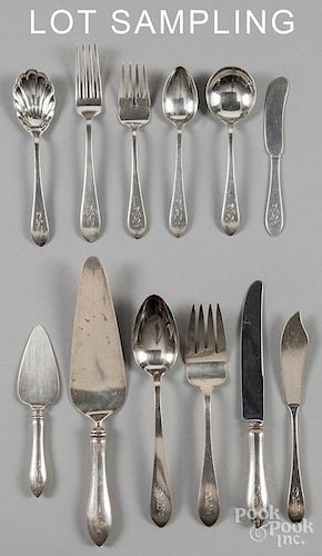 Dominic and Haff sterling silver flatware service, 70 ozt.