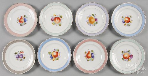 Eight KPM porcelain fruit plates, 8 1/4'' dia.