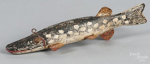 Carved and painted fish decoy, mid 20th c., 12 1/4'' l.