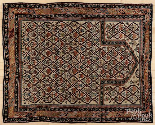 Caucasian prayer rug, ca. 1900, 4'5'' x 3'7''.