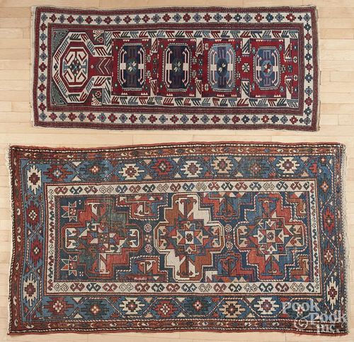 Two semi-antique Hamadan carpets, 5'7'' x 2'5'' and 6'3'' x 3'6''.