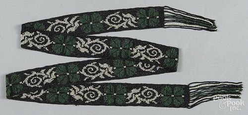 Victorian beaded sash, 63'' l.