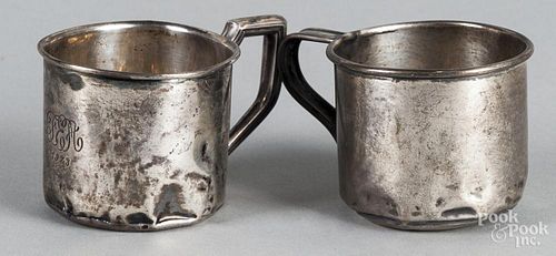Two sterling silver child's cups, 3.1 ozt.