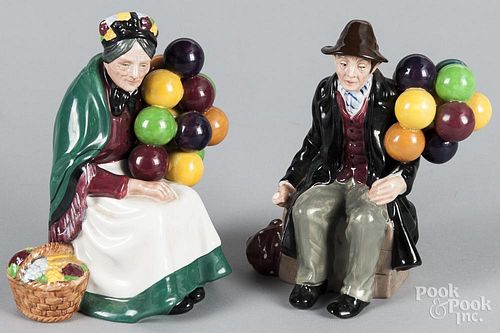 Two Royal Doulton figures, to include The Old Balloon Seller, 7 1/4'' h., and The Balloon Man, 7'' h.
