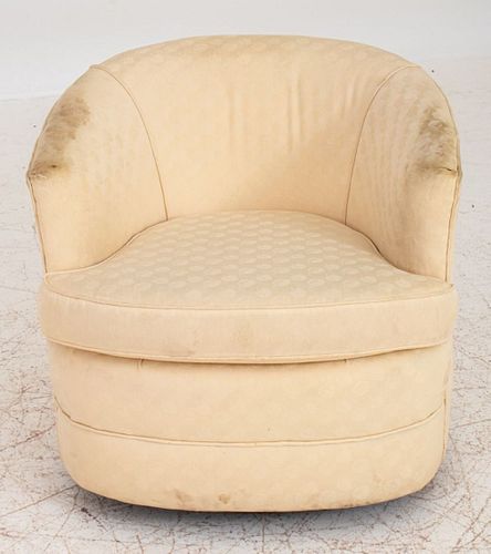 Milo Baughman Style Swivel Chair