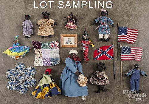 Approximately thirty-two contemporary Black Americana cloth dolls, tallest - 16''.