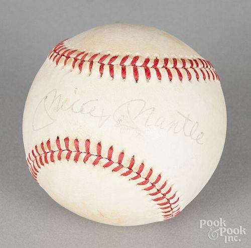 Autographed Mickey Mantle baseball.
