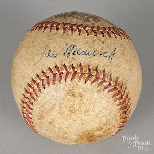 1940 Brooklyn Dodgers autographed team baseball with six signatures, including Joe Medwick.