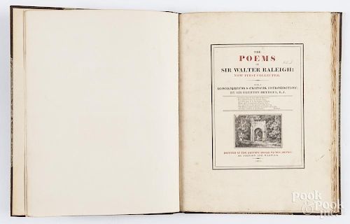 The Poems of Sir Walter Raleigh, by Sir Egerton Brydges, pub. 1813, by Lee Priory, edition of 100.