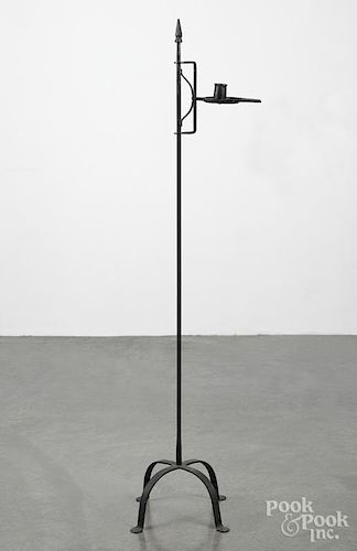 Iron floor candlestand, 20th c., 44 1/2'' h.