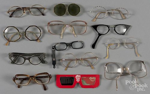 Vintage lady's glasses and cases.