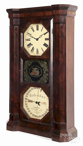 Seth Thomas rosewood mantel clock, 19th c., 30 1/4'' h., 16 1/2'' w.