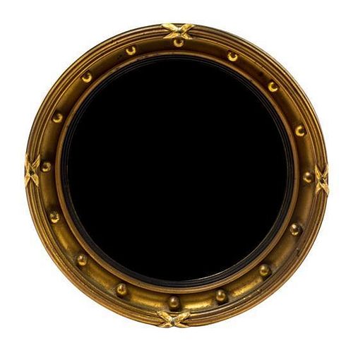 An English Diminutive Gilt Framed Bull's Eye Mirror Diameter 7 3/8 inches.