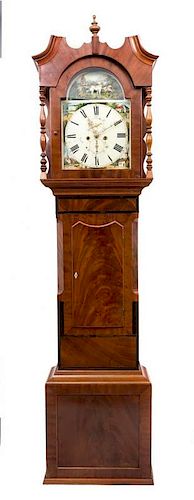An Early Victorian Mahogany Longcase Clock Height 93 inches.