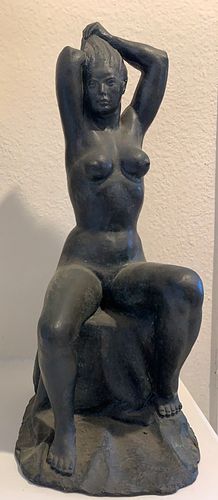 Felipe Castaneda (Mexico, b. 1933) Desnudo en la Roca/Nude on a Rock, 1990, bronze