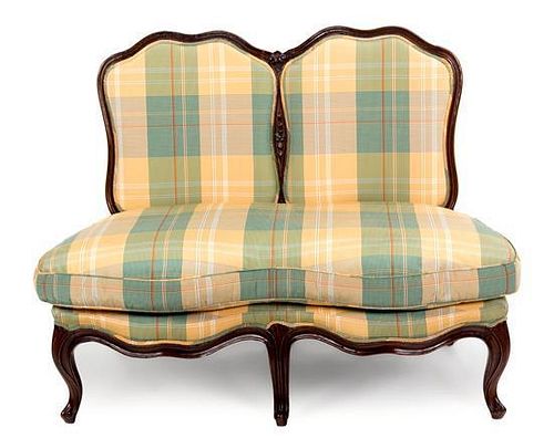 A Louis XV Provincial Walnut Banquette Length 42 inches.