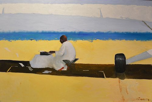 Julio Larraz (Cuba, b. 1944) Study for the Poet King, oil on canvas. 24 x 36 in.