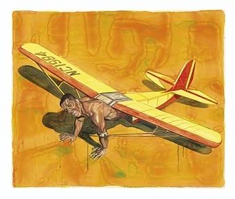 Armando Marino (Cuba, b. 1968) Flying Men (Colonial Heritage Series), 2001, watercolor on paper
