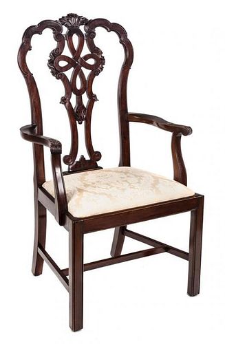 A George III Style Mahogany Armchair Height 45 inches.