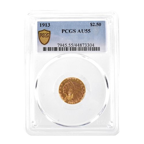 PCGS 1913 US $2.50 Gold Coin