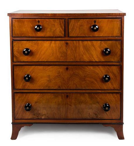 A Victorian Mahogany Chest-of-Drawers Height 40 1/2 x width 36 x depth 17 1/4 inches.