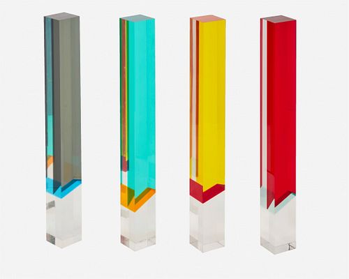 Vasa Velizar Mihich (United States, b. 1933) Four Columns, 1972, laminated acrylic, four pieces