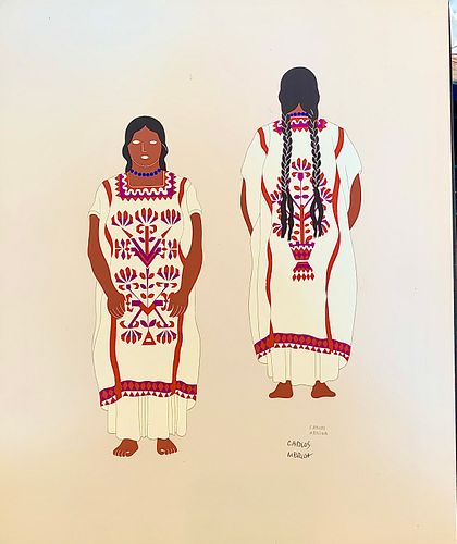 Carlos Merida (1891, Guatemala -1984, Mexico) Chinantecs of the State of Oaxaca, 1941, serigraph