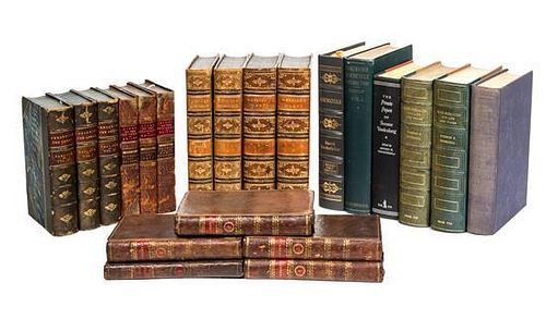 (BIOGRAPHY) A group of 24 leather-bound vols. of biographical works.