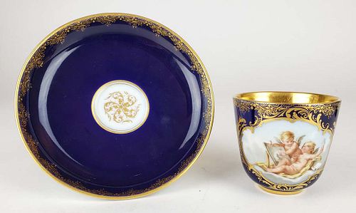 19th C. Meissen Porcelain Cup and Saucer