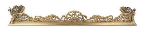 A Louis XVI Style Brass Fire Fender Width 57 inches.