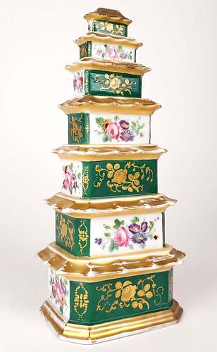 19th C. Jacob Petit Pagoda Form Porcelain Vase