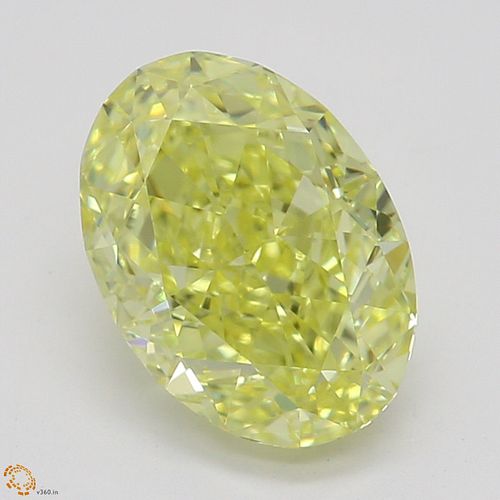 1.26 ct, Natural Fancy Intense Yellow Even Color, VVS1, Oval cut Diamond (GIA Graded), Appraised Value: $38,400 