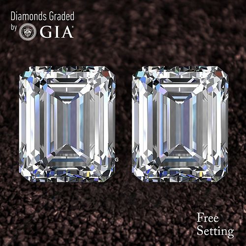 4.09 carat diamond pair Emerald cut Diamond GIA Graded 1) 2.08 ct, Color I, IF 2) 2.01 ct, Color I, VVS1. Appraised Value: $105,800 