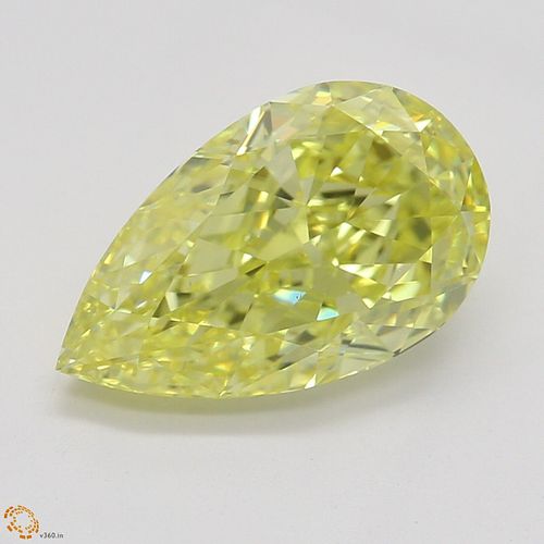 1.70 ct, Natural Fancy Intense Yellow Even Color, VS2, Pear cut Diamond (GIA Graded), Appraised Value: $69,000 