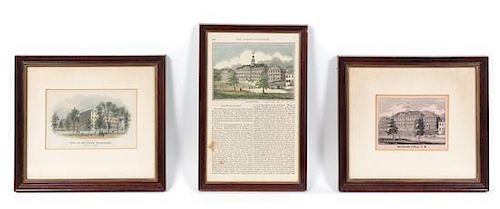 * Six Framed American Prints Height of first 8 1/2 x width 12 1/4 inches.
