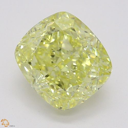 1.26 ct, Natural Fancy Intense Yellow Even Color, VVS2, Cushion cut Diamond (GIA Graded), Appraised Value: $27,900 