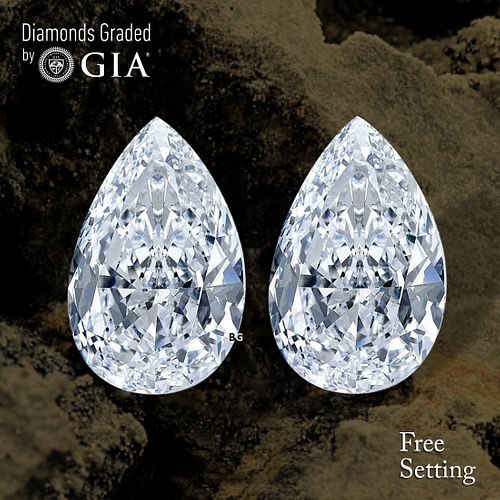 4.02 carat diamond pair Pear cut Diamond GIA Graded 1) 2.01 ct, Color I, VVS2 2) 2.01 ct, Color H, VS1. Appraised Value: $107,000 