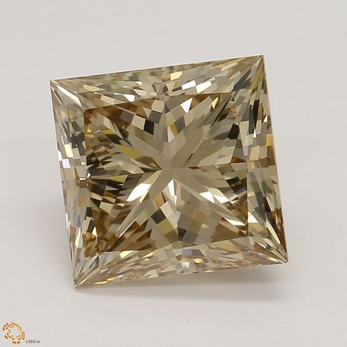 2.02 ct, Natural Fancy Brown Yellow Even Color, VVS1, Princess cut Diamond (GIA Graded), Appraised Value: $25,400 