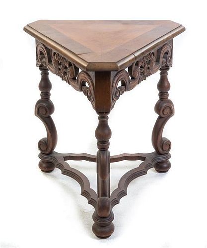 * A Jacobean Style Walnut Occasional Table Height 24 x width 23 x depth 20 inches.