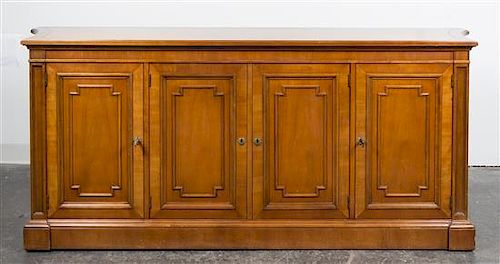 * A Kindel Fruitwood Sideboard Height 31 1/4 x width 74 1/4 x depth 18 1/2 inches.