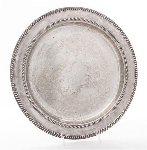 * A Silver Charger. Diameter 13 1/2 inches.